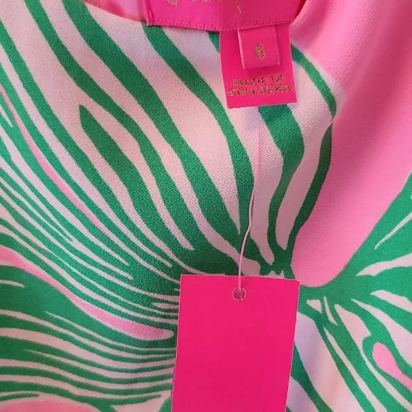 NEW Lilly Pulitzer Donna Romper Mandevilla Baby Who Let the Fronds Out Size 6 - Picture 6 of 11